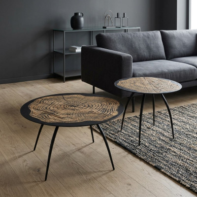 Luxus design černé stolky do obývacího pokoje s kulatými stoly.