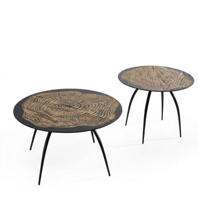 Luxus design černé stolky do obývacího pokoje s kulatými stoly.
