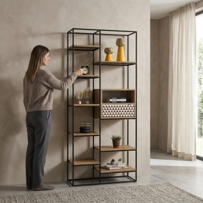 Knihovna Designová regál Dřevěný regál Stojací regál Police na složky Kancelářský regál Nový