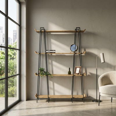 Stilvolles und funktionelles Bücherregal aus Holz für das Wohnzimmer