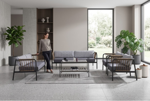 Sofa 3 2 Sitzer Luxus Dreisitzer Sessel Design Möbel Set 5 tlg. Grau Neu