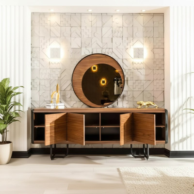 Luxus Sideboard Spiegel Holz Konsole Gruppe Schubladen Kommoden Konsolen