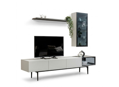 Ein unvergleichlicher TV-Schrank und Regale im minimalistischen Stil