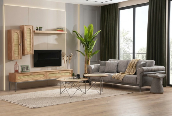 tv Schrank Lowboard rtv Möbel Sofa 3 Sitzer 2x Couchtische Fernsehwand