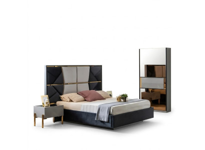 Luxus ložnice postel manželská postel design dřevěný nábytek postelový rám nový.