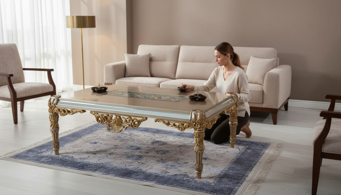 Klassischer Couchtisch Beistelltisch Holz Wohnzimmer Tisch Möbel Holz Tische
