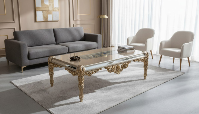 Klassischer Couchtisch Beistelltisch Holz Wohnzimmer Tisch Möbel Holz Tische