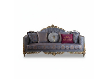 Design pohovka 3místná čalouněná luxusní klasická textilní pohovka Chesterfield.