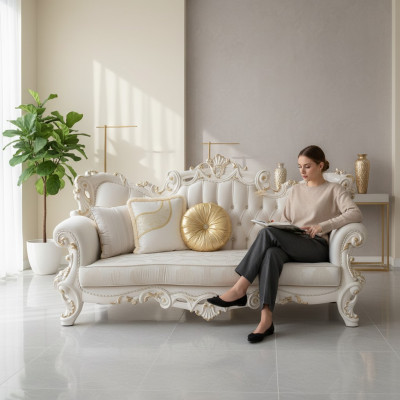 Design Polster Sitz Couch 3 Sitzer Sofa Chesterfield Sofas Textil Stoff