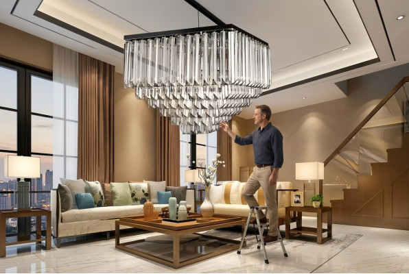 Kronleuchter Deckenleuchte Hängeleuchte neu Wohnzimmer gold Modern