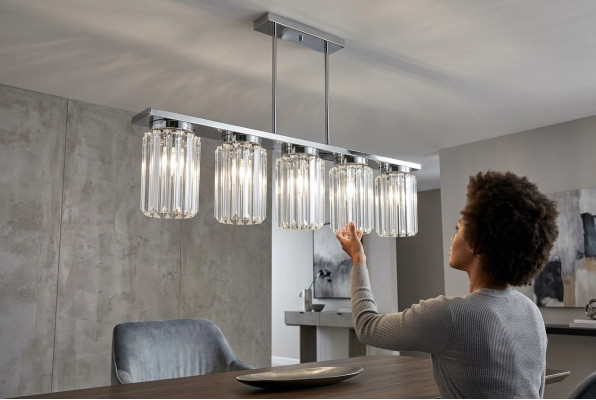 Kronleuchter neu grau Wohnzimmer Hängelampe Lampe Hängeleuchte Dekoration