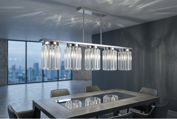 Kronleuchter neu grau Wohnzimmer Hängelampe Lampe Hängeleuchte Dekoration