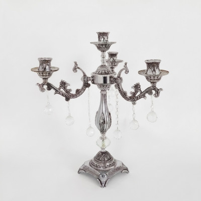 Stolní lampa Noční stolní lampa Svítidlo Luxusní stolní lampa Obývací pokoj stříbrná