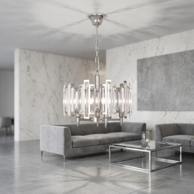 Kronleuchter Lampe Hängeleuchte Lampen Leuchten Beleuchtung Luster Silber