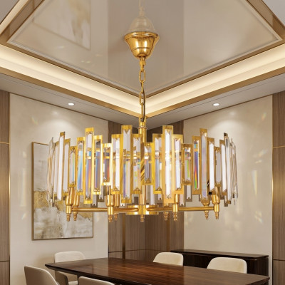 Lustr Krystal Svítidlo Nový Lampa Zlatá Obývací Pokoj Luxus