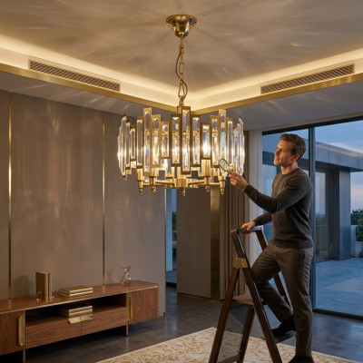 Kronleuchter Luster Hängelampe Pendelleuchten Luxus Gold Lampen Leuchten