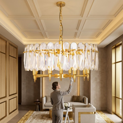 Kronleuchter neu Hängeleucht Pendelleuchte Wohnzimmer gold Modern
