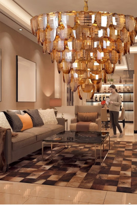 Lustr klasická lampa obývací pokoj zlatá křišťálová stropní lampa