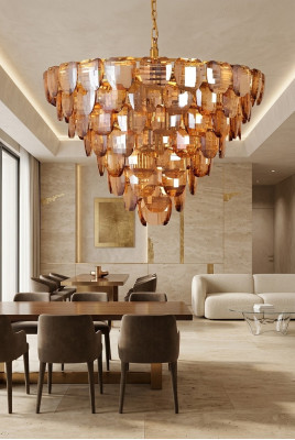 Lustr klasická lampa obývací pokoj zlatá křišťálová stropní lampa