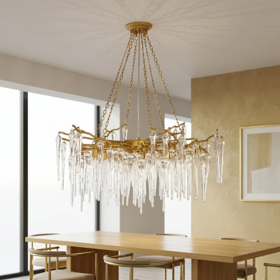 Deckenlampe Wohnzimmer Deckenleuchte Kristallleuchte Lampe Leuchte Stil gold