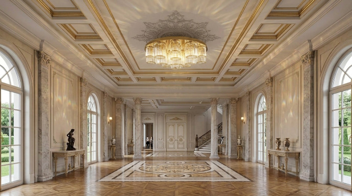 Runder Kronleuchter Deckenleuchte Luster Deckenlampe Wohnzimmer Gold