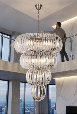 Kronleuchter Hänge Lüster Luxus Beleuchtung Wohnzimmer neu Crystal