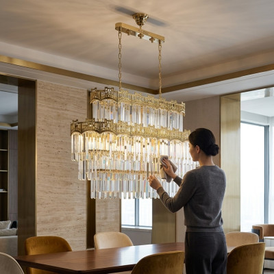 Kronleuchter Moderne Gold Anhänger Leichte Pendant Wohnzimmer Luxus