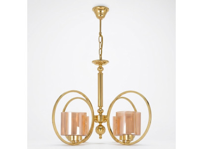 Deckenlampe in Goldfarben Luxus Decken Luster Glass Wohnzimmer