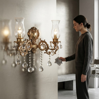 Nástěnná lampa obývací pokoj Luxus zlato Ložnice Moderní lustry Krystaly