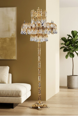 Stojací lampa Obývací pokoj Luxus čtecí rameno Ložnice Crystal klasika
