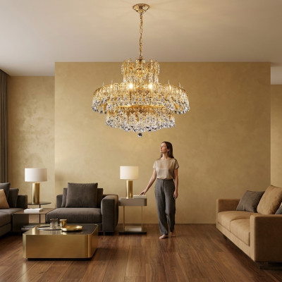 Luxus Deckenleuchte Hotel Lampe Große Deckenleuchte 75x120cm Kronleuchter
