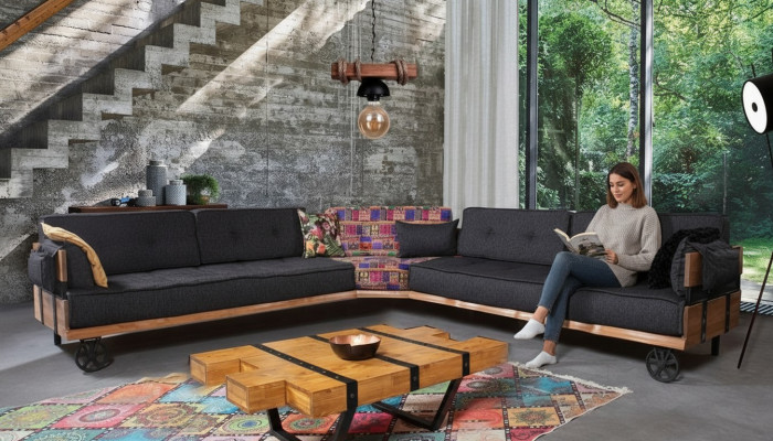 Loft Stůl Design Nábytek Stůl 130x80 Obývací Pokoj Dřevěný Stůl Konferenční Stůl