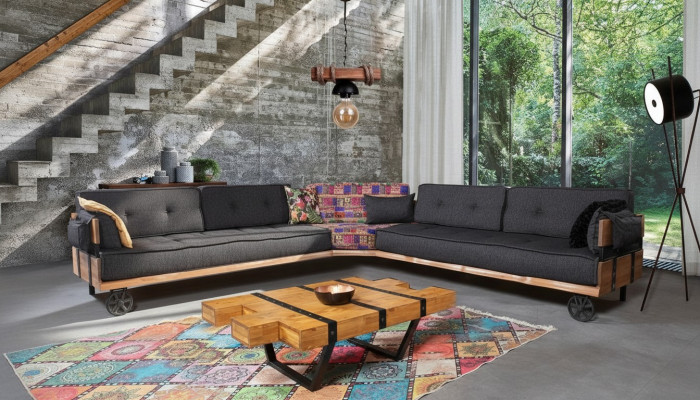 Loft Stůl Design Nábytek Stůl 130x80 Obývací Pokoj Dřevěný Stůl Konferenční Stůl