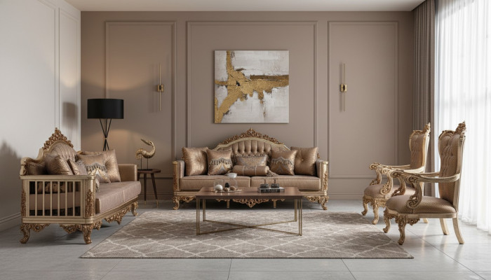 Sofagarnitur Couch Set Klassische Garnitur Sitz Polster Couchtisch 5tlg