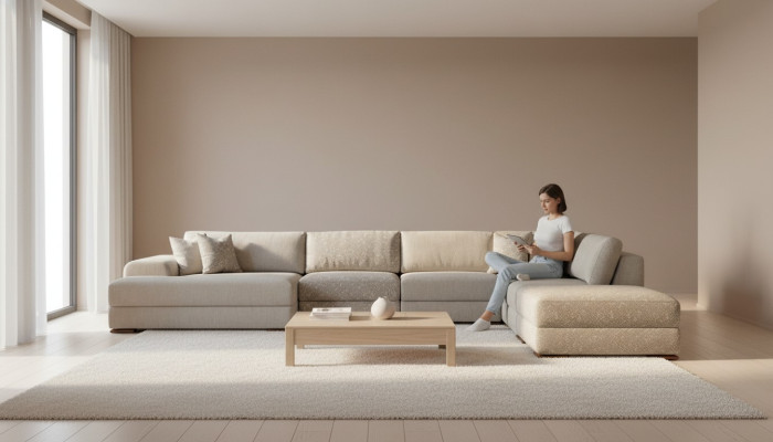 Ecksofa obývací landschaft látka velká pohovka pohovka u tvaru čalounak 150x425x290