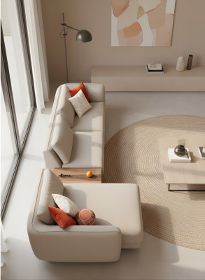 Ecksofa L Form 365x170 Beige Sofa Couch Design Eckcouchen Möbel Stoff
