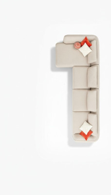 Rohová sedací souprava Beige luxusní obývací pokoj pohovka Pohovka L tvar Moderní design 420x170