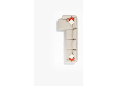Rohová sedací souprava Beige luxusní obývací pokoj pohovka Pohovka L tvar Moderní design 420x170