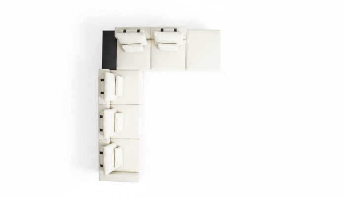 Ecksofa Set L-Form Pohovka Křeslo Design Pohovka Modulární Systém Pohovky