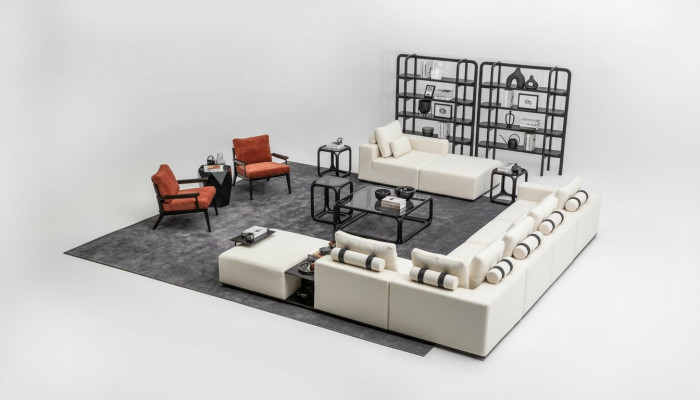 Moderne Weiße Sofagarnitur Ecksofa Wohnlandschaft Sessel 4tlg Stoff Sofa