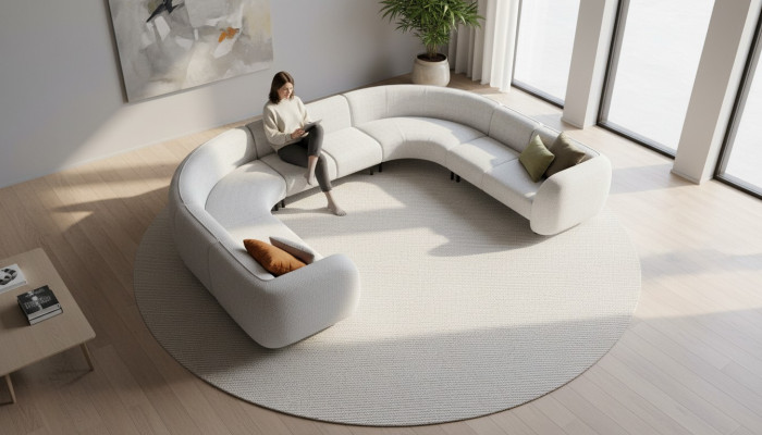 Villen Sofa Ecksofa L-Form Design Polstersofa Stil Textil Wohnlandschaft Grau