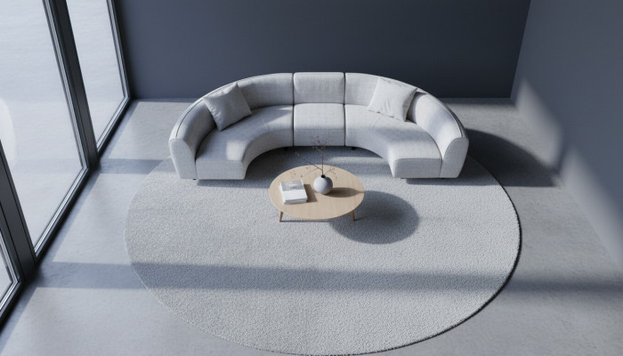 Halbrunde Graue Eckcouchgarnitur Textil Sofas U-Form Couch Modern Neu