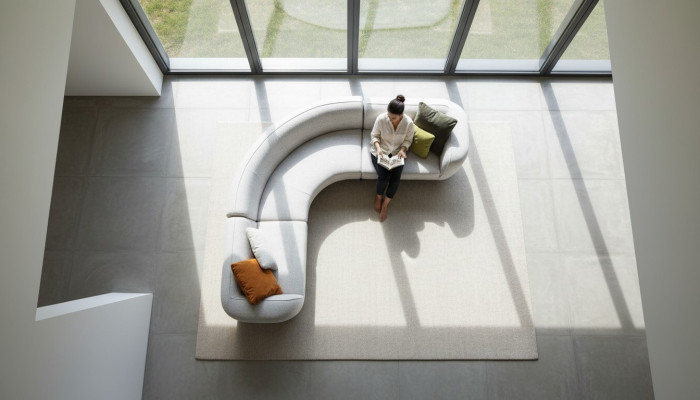 Textilní pohovka Moderní L-foŕmová pohovka Obývací pokoj Designové pohovky