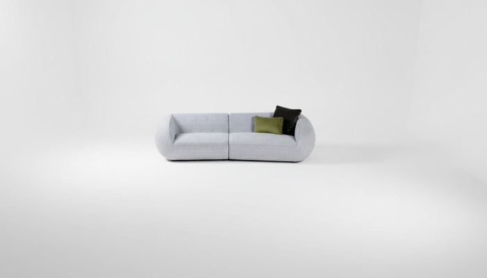 Graues Wohnzimmer Polster Sofa Moderne Textil Couchen Luxus Möbel Couch