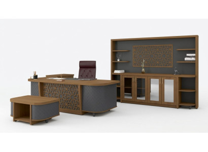 Designer Büro Garnitur Arbeitszimmer Möbel Luxus Set Schreibtisch 4tlg