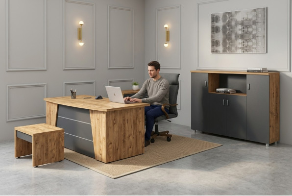 Moderní kompletní sada kancelářského nábytku pro pracovnu luxusní 4dílná sada