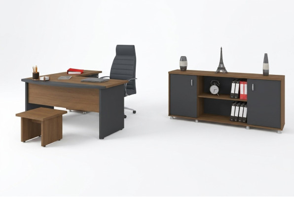 Klassische Holzmöbel Büro Set Eckschreibtisch Arbeitszimmermöbel