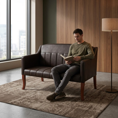 Arbeitszimmer Sofa Zweisitzer Textil Office Moderne Büroeinrichtung