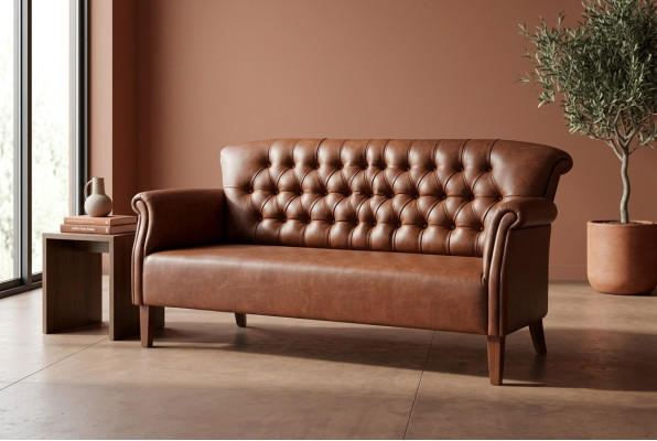 Luxus Dreisitzer Chesterfield Couch Braun Sitzmöbel Moderne Sofas