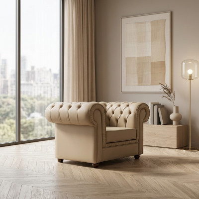 Chesterfield Sessel Luxus Büromöbel Einsitzer Polstersessel Modern